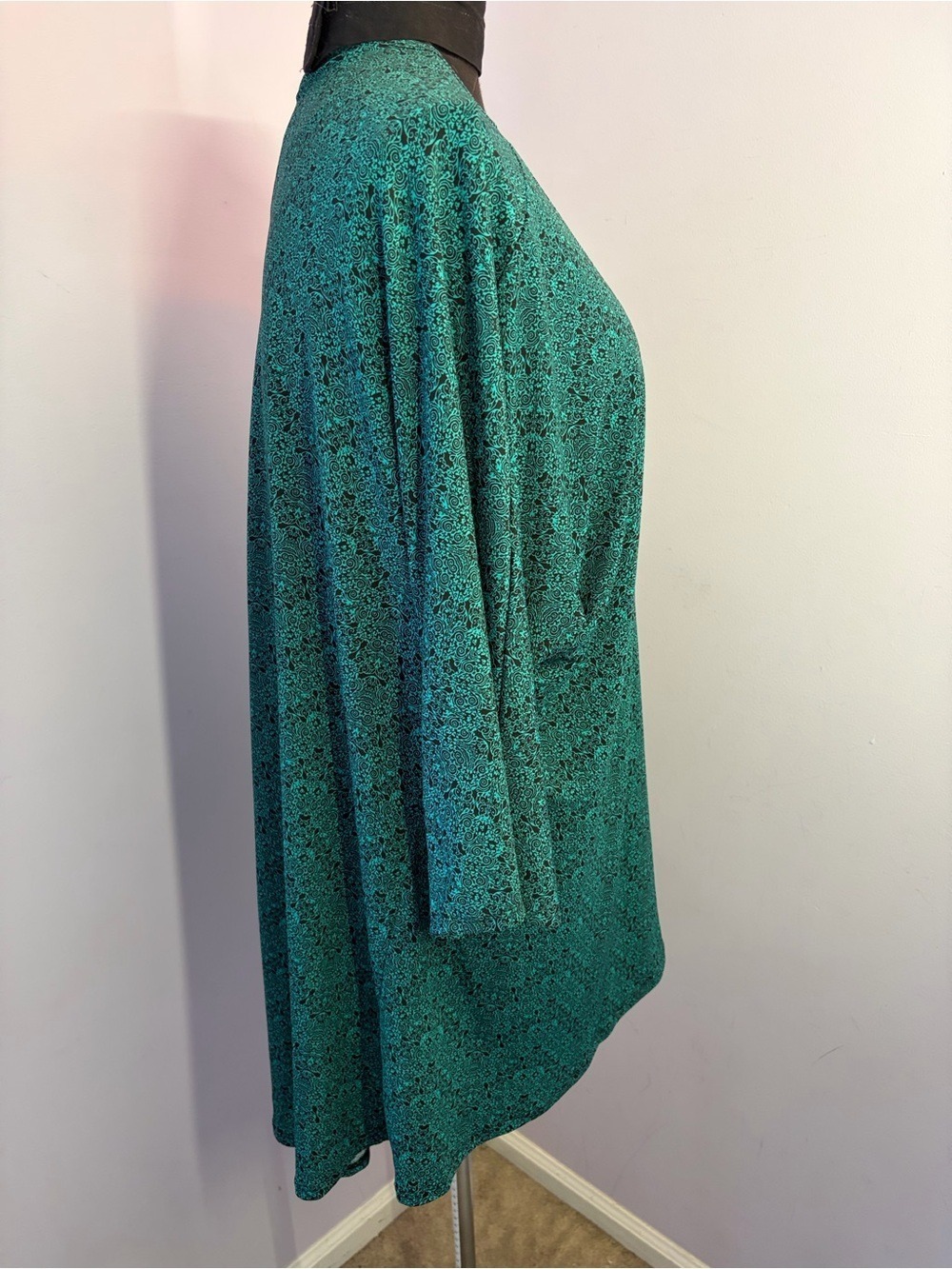 LuLaRoe Teal  Printed Jacket,EUC,Size L - Picture 3 of 11